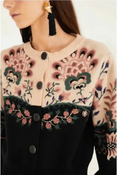 Belle Garden Cream Mixed Knit Cardigan-SWEATERS & CARDIGANS-Farm Rio-Debs Boutique